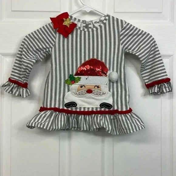 Rare Editions Other - Rare Editions Santa Girls Christmas Holiday Dress Size 12 Months Sparkly Shimmer